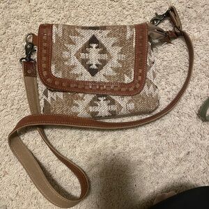 Myra Bohemian Tan and Brown Crossbody Bag